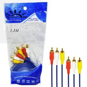 CABO ÁUDIO E VÍDEO 3RCA+3RCA 1,5 METROS (N175)