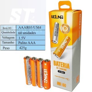 PILHA AAA PALITO COM 60 UNIDADES (LE-7999-2)