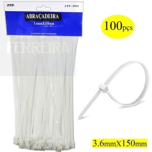 ABRAÇADEIRA EM NYLON 3.6X150mm 100 PEÇAS (ATF-3951)
