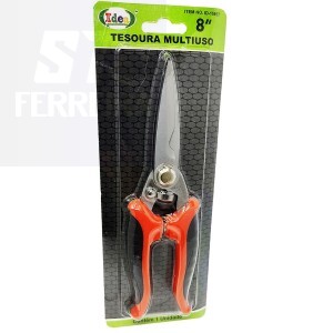 TESOURA MULTIUSO COM MOLA E TRAVA 23cm (ID-1595T)