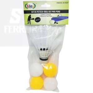 KIT DE PETECA + BOLA DE PING PONG (ID-3942P)