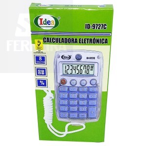 MINI CALCULADORA ELETRÔNICA CORDÃO 8 DÍGITOS TRANSPARENTE (ID-9727C)