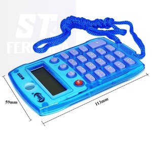 MINI CALCULADORA ELETRÔNICA CORDÃO 8 DÍGITOS TRANSPARENTE (ID-9727C)