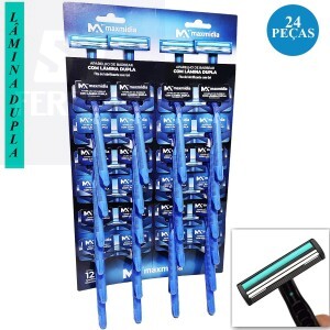 APARELHO DE BARBEAR COM LÂMINA DUPLA 24 UND. (MAX-140050)