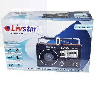 RÁDIO RETRÔ RECARREGÁVEL USB/SD/AM/FM/SW (CNN-686)
